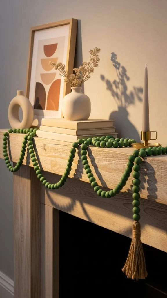 Green Bead Garland Detail