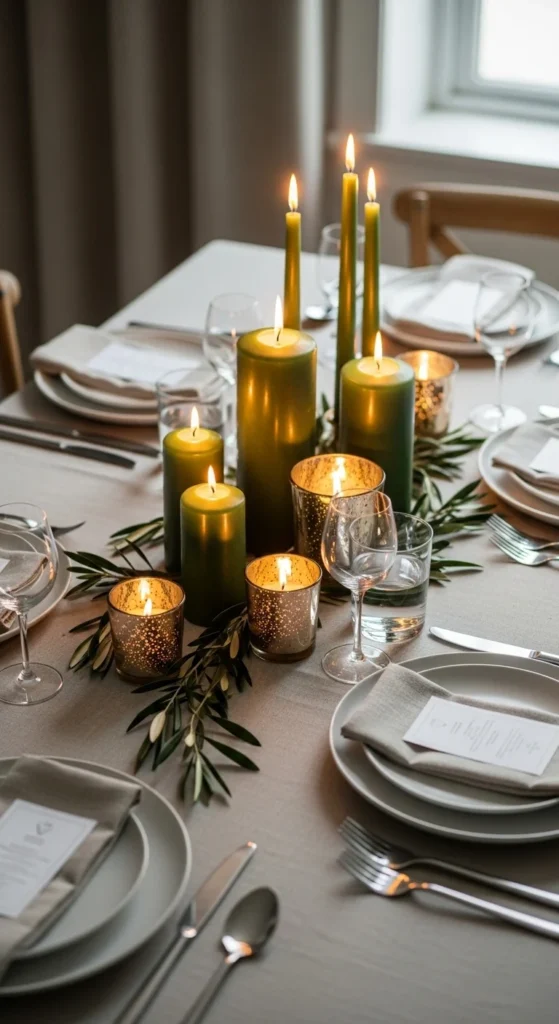 Green Candle Focus Table