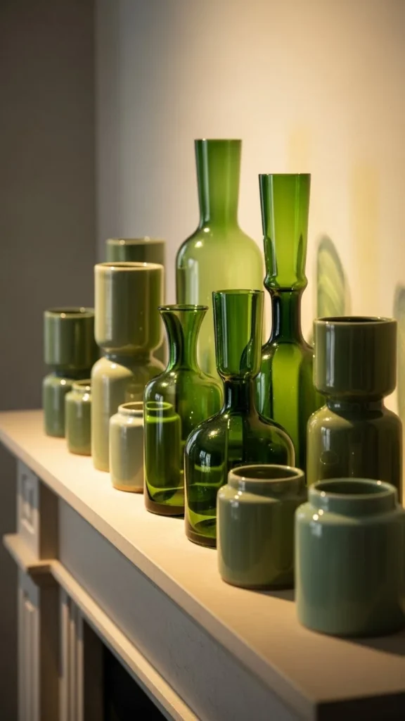 Green Candle Holders Mix