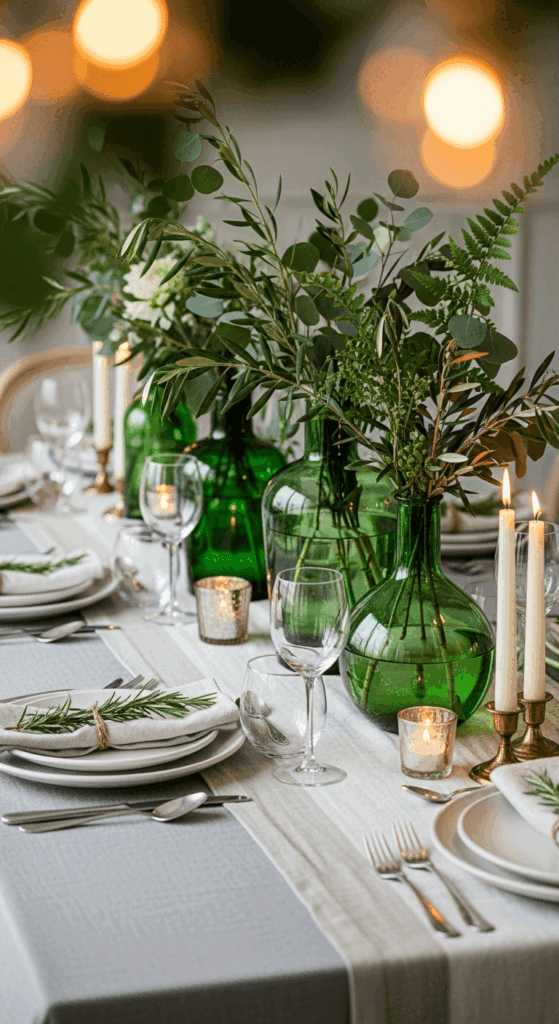 Green Glass Accent Table