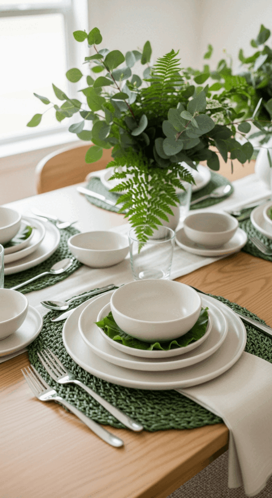 Green Woven Texture Table