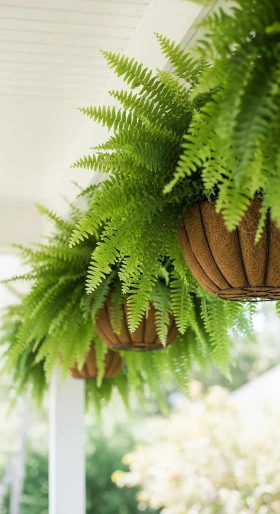 Hanging Ferns for Vertical Interest