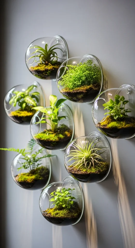 Hanging Glass Terrariums on Minimal Hooks