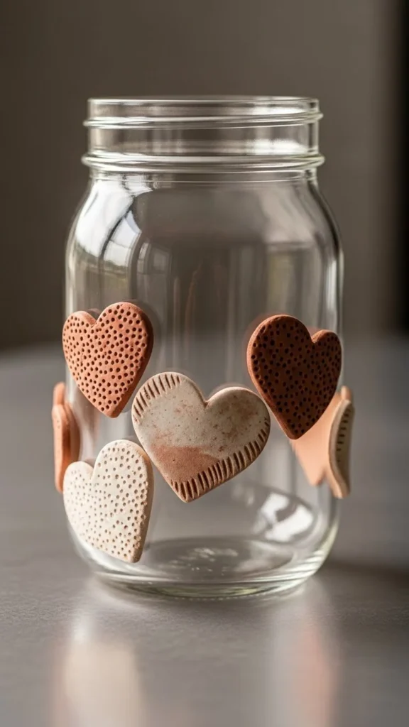 Heart Clay Accent Jar
