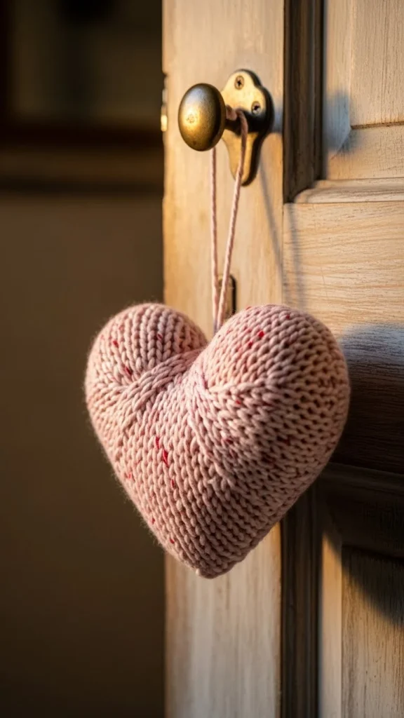 Knitted Heart Charm