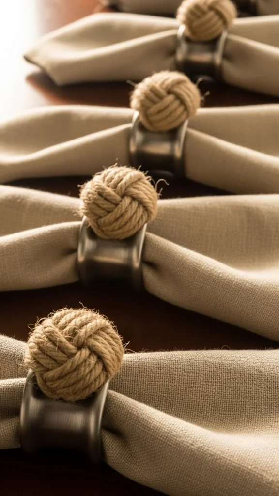 Knot Rope Metal Rings