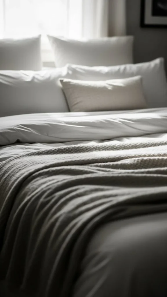 Layered Bedding With Light Textiles