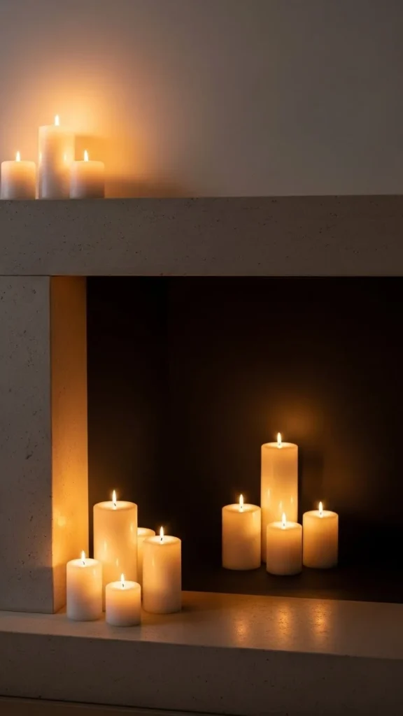 Layered Candles in Mixed Heights