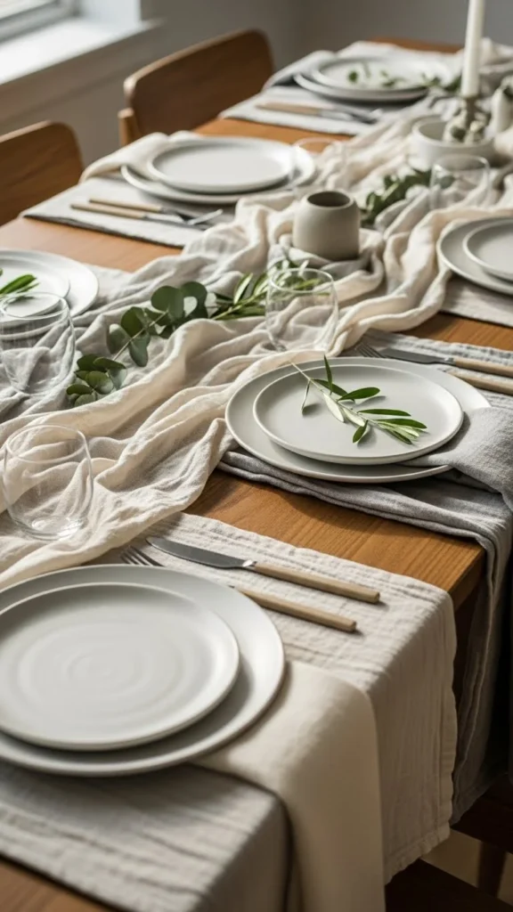Layered Linen Table Runners