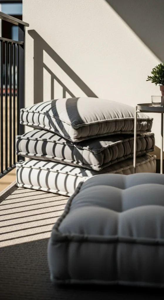 Layered Outdoor Floor Cushions