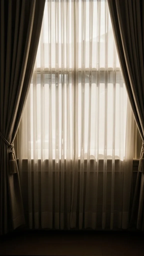 Layered Sheer Curtains With Soft Drapes