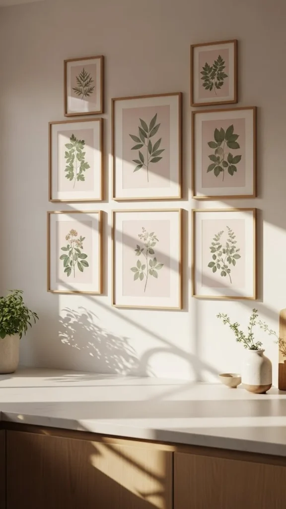 Light Botanical Prints on the Walls