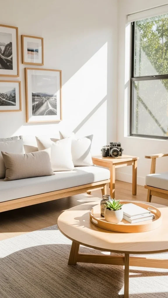 Light Wood Accents for Warmth