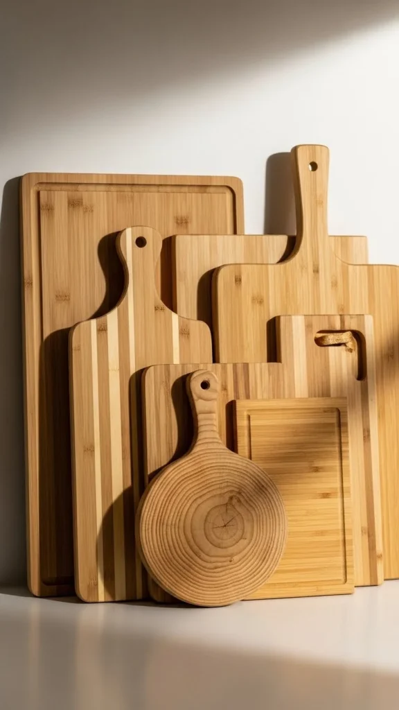 Light Wood Cutting Boards on Display