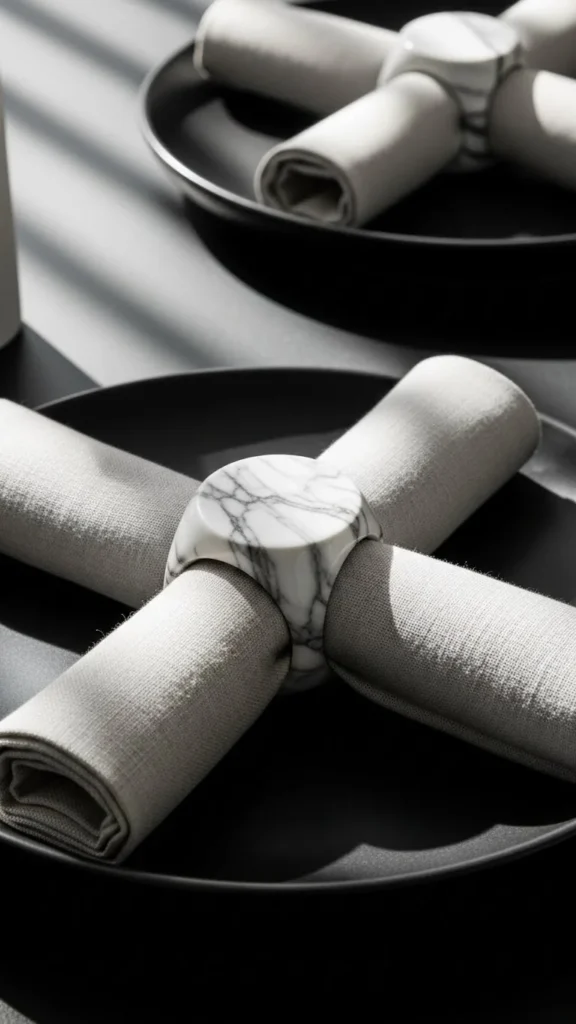 Marble Accent Napkin Rings