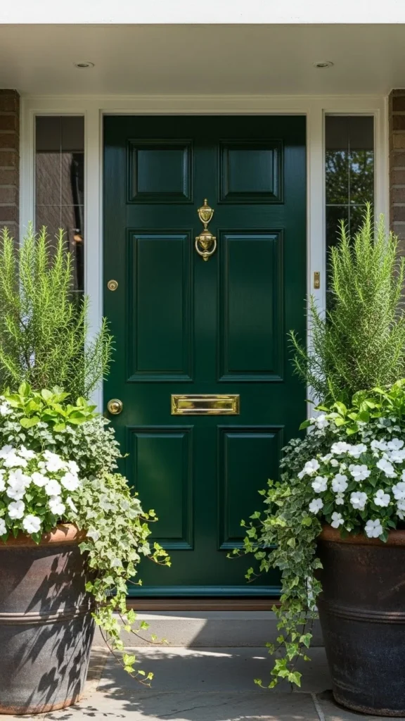 Matching Planters on Both Sides of the Door