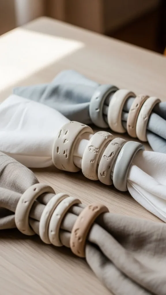 Minimal Clay Napkin Rings