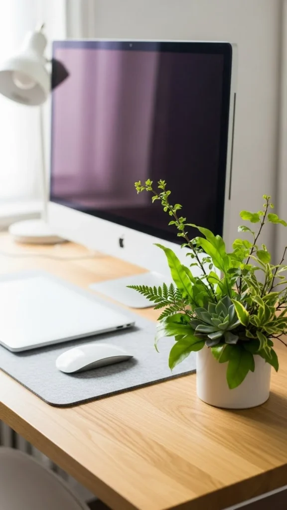 Minimal Desk Greenery