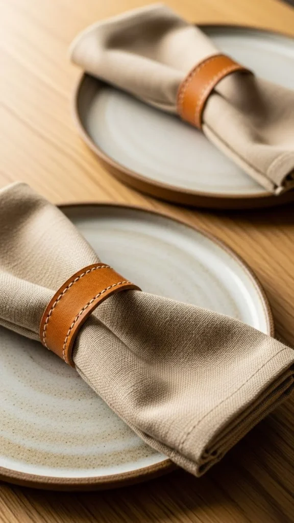 Minimal Leather Strap Rings