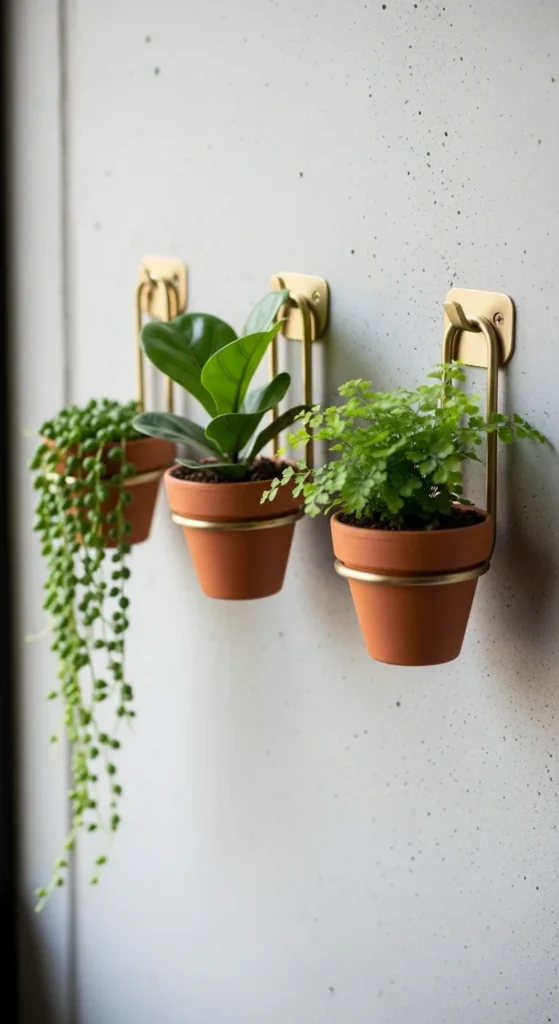 Minimal Wall Hooks With Individual Pots