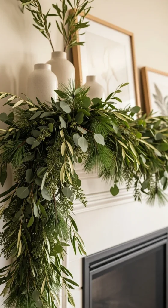 Mixed Greenery Mantel Garland