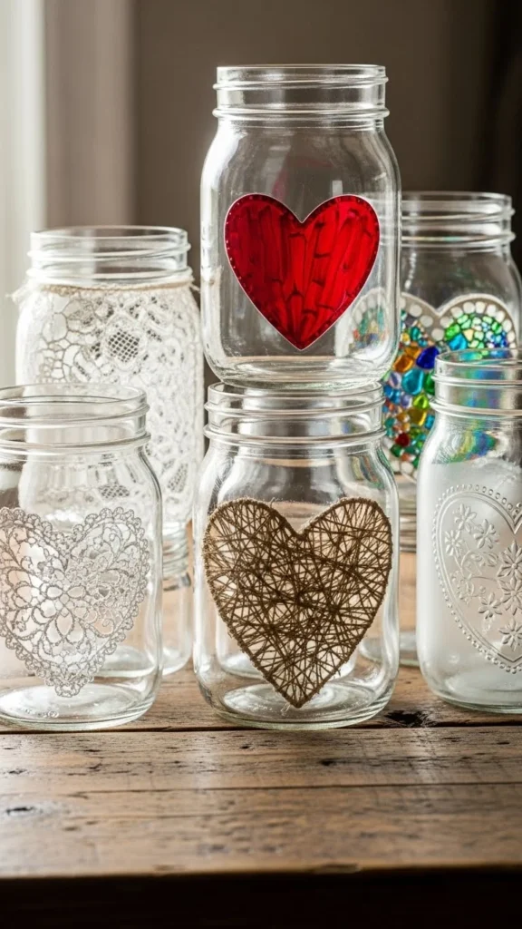Mixed Heart Mason Jar Set