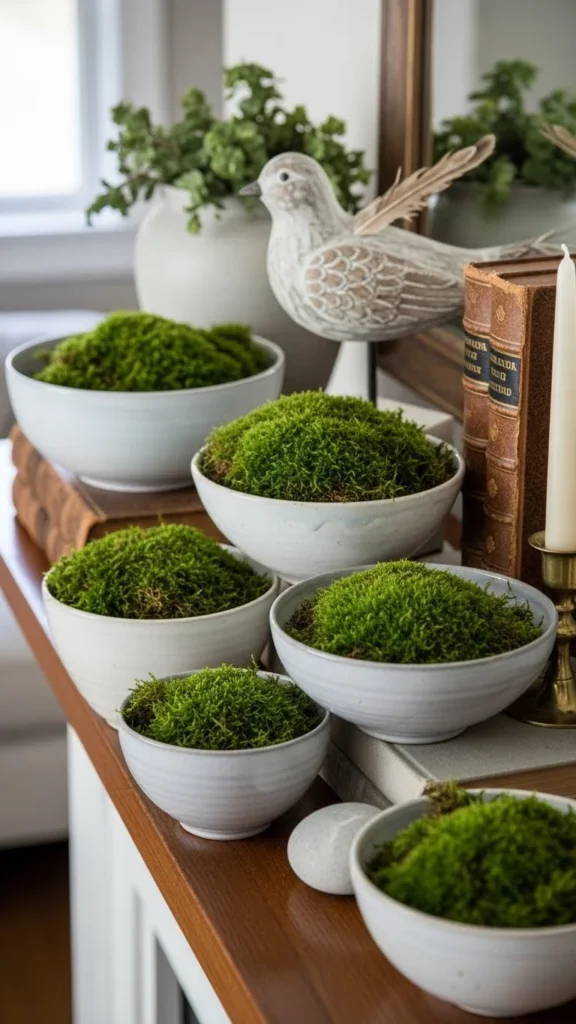 Moss-Filled Ceramic Bowls