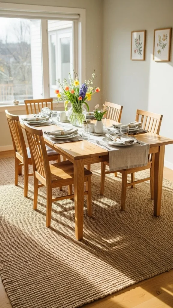 Natural Fiber Rugs Under the Table
