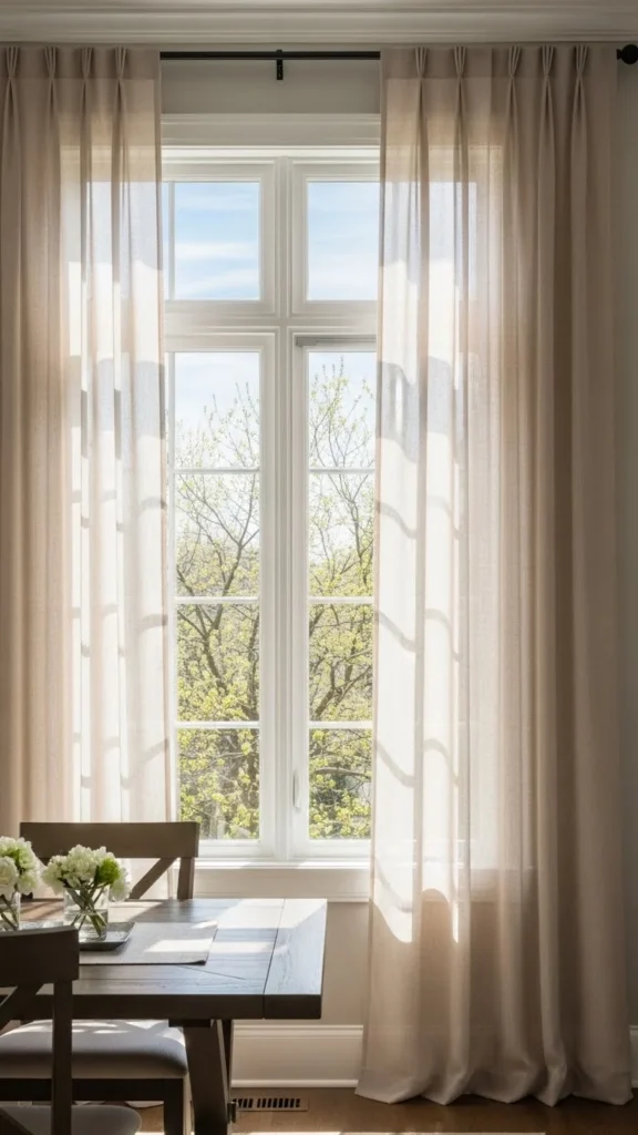Neutral Curtains That Filter Light