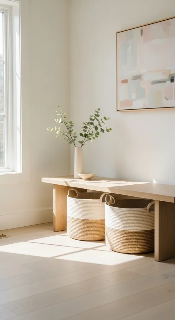 Neutral Storage Baskets In Hidden Spots