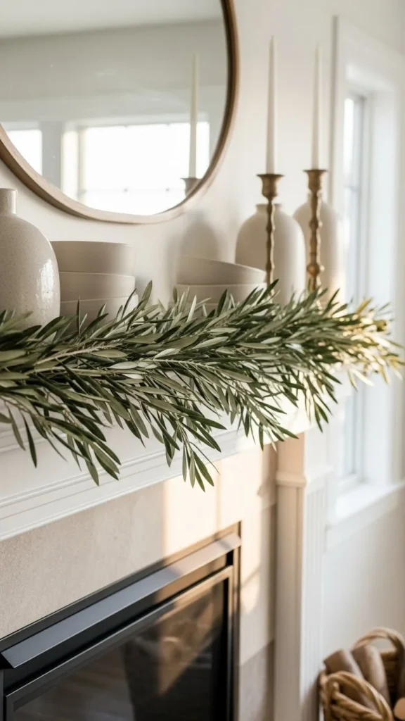 Olive Branch Mantel Runner