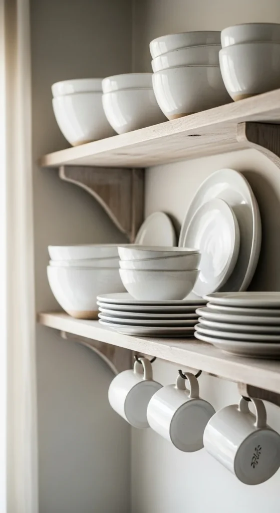 Open Shelving With Simple Ceramics
