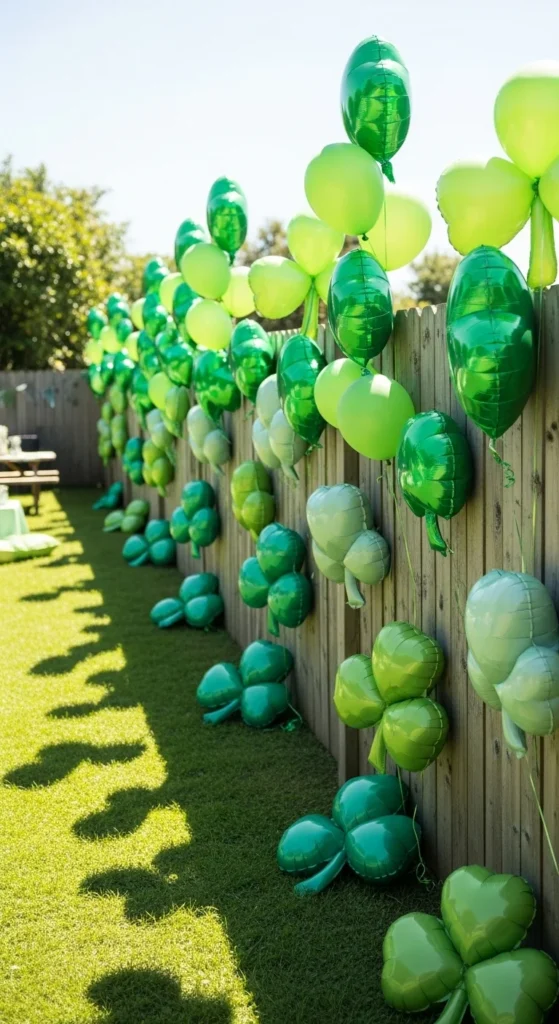 Outdoor Clover Balloon Fence Decor