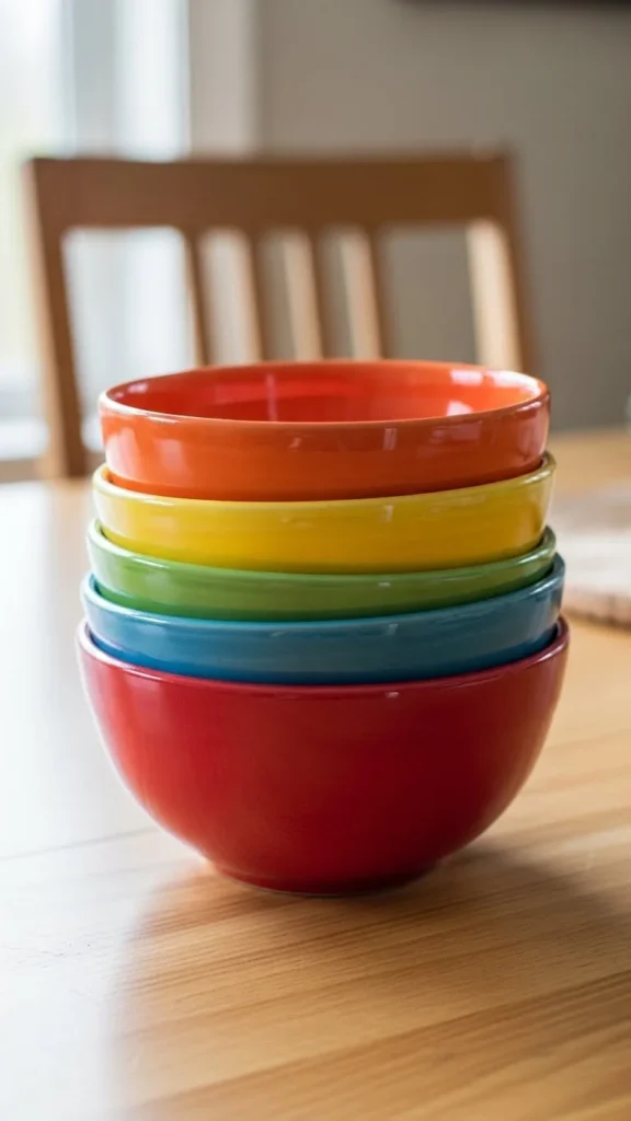 Painted Ceramic Bowl Stack