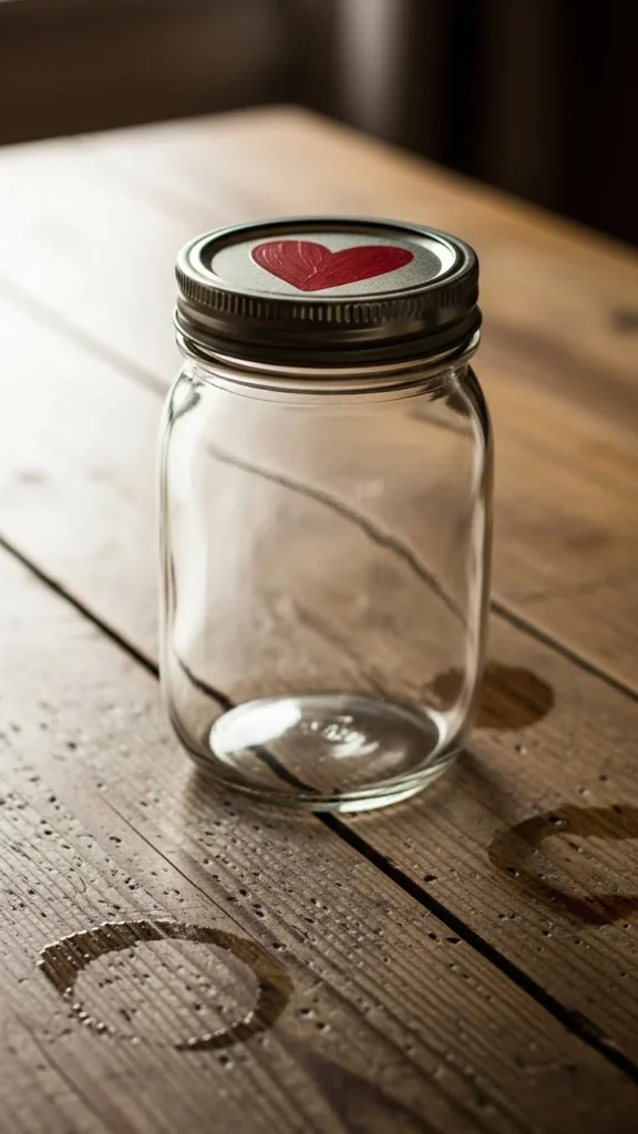 Painted Lid Heart Jar