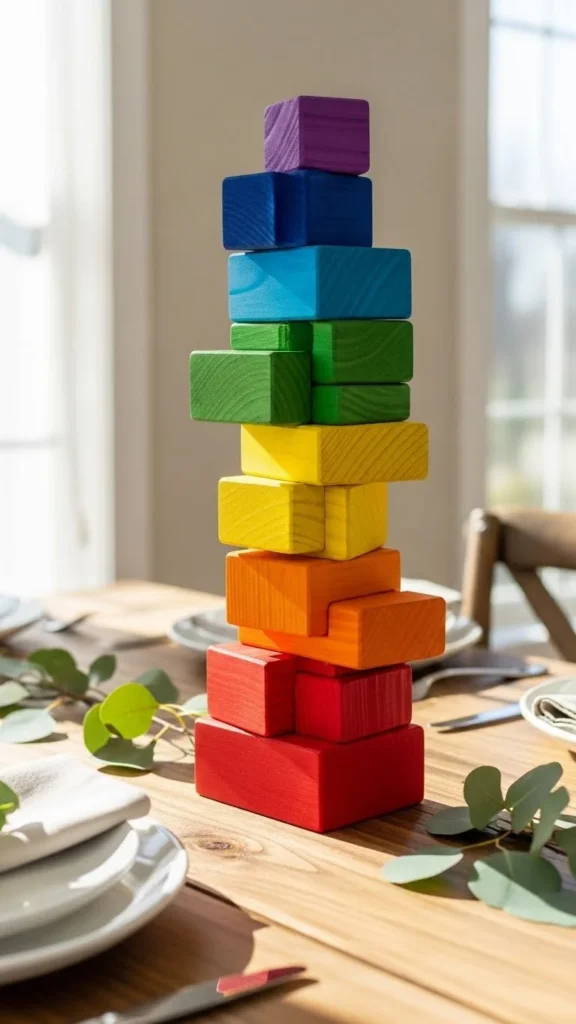 Painted Wood Block Stack