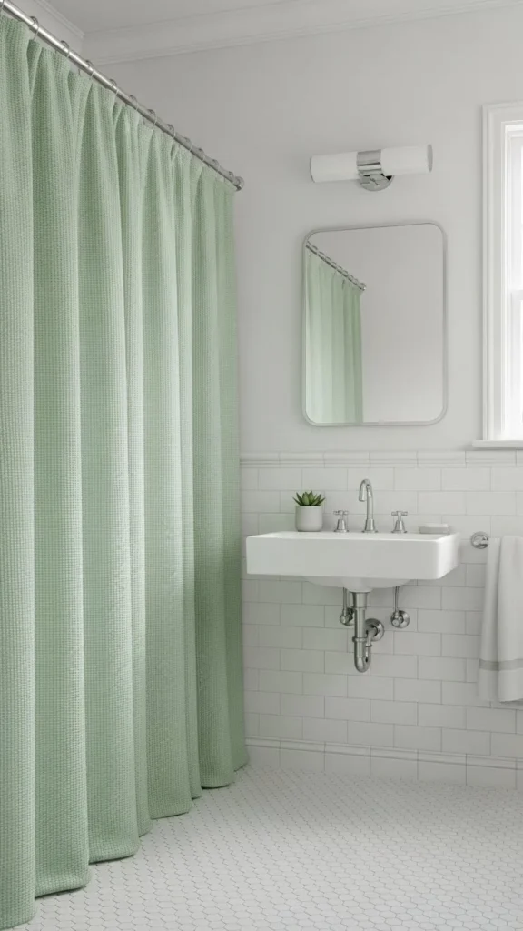 Pale Green Shower Curtain