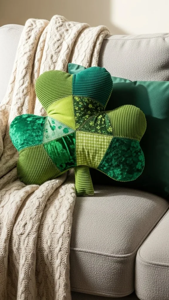 Patchwork Shamrock Pillow