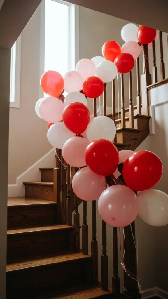 Pink and Red Staircase Decor