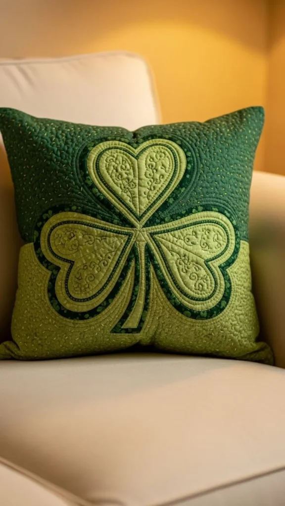 Quilted Shamrock Pillow