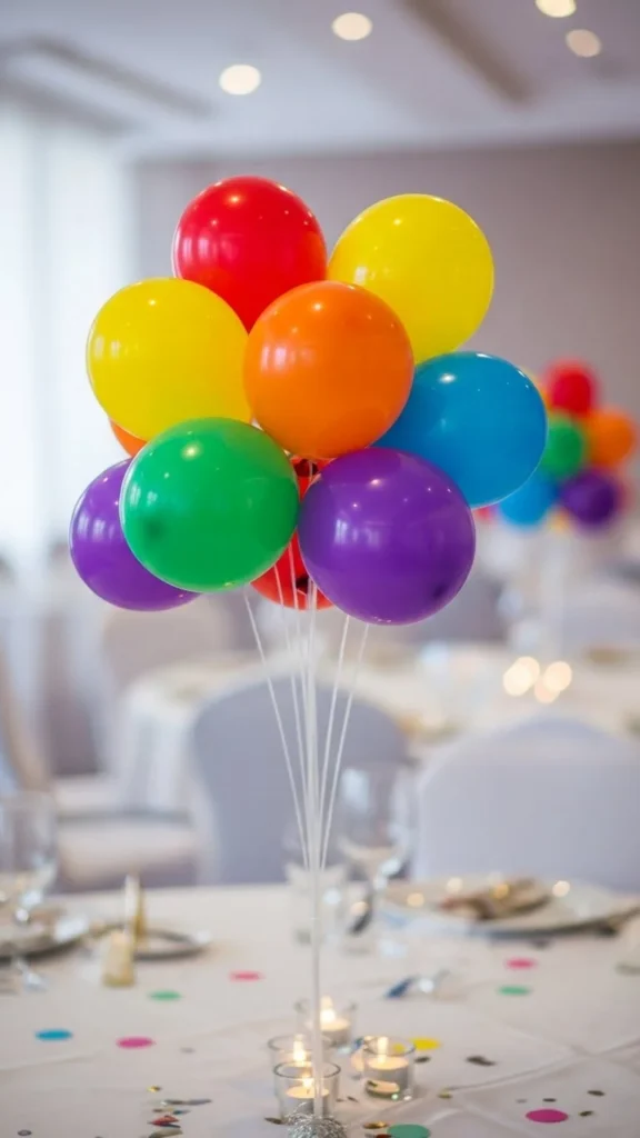 Rainbow Balloon Weight Centerpiece