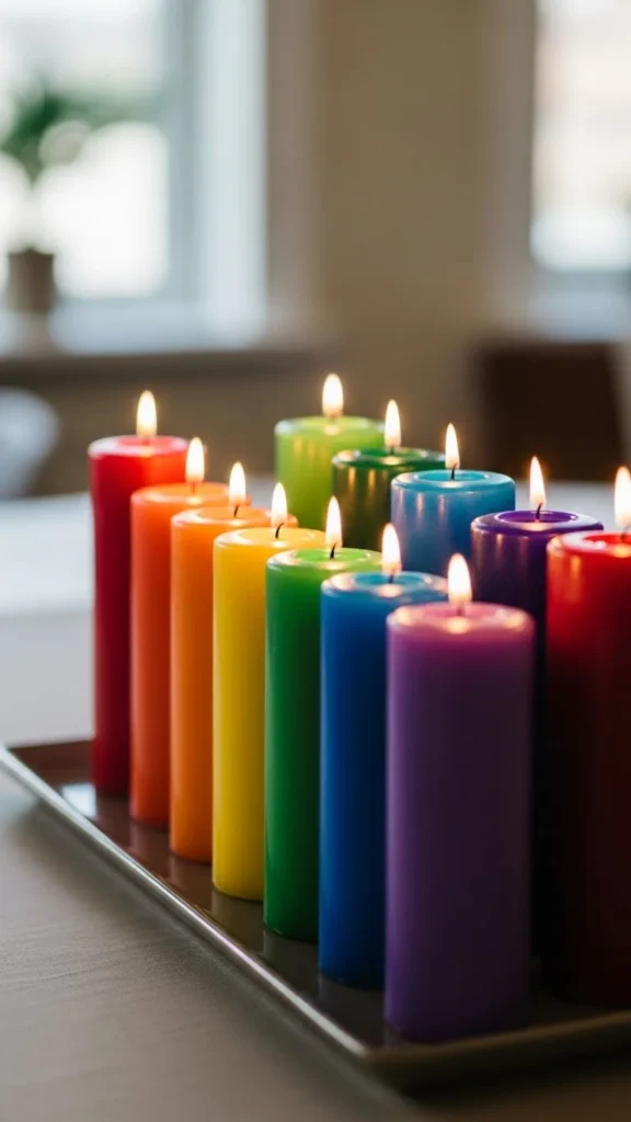 Rainbow Candle Cluster
