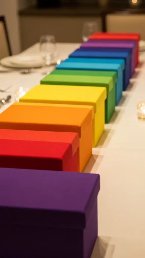 Rainbow Fabric Table Boxes