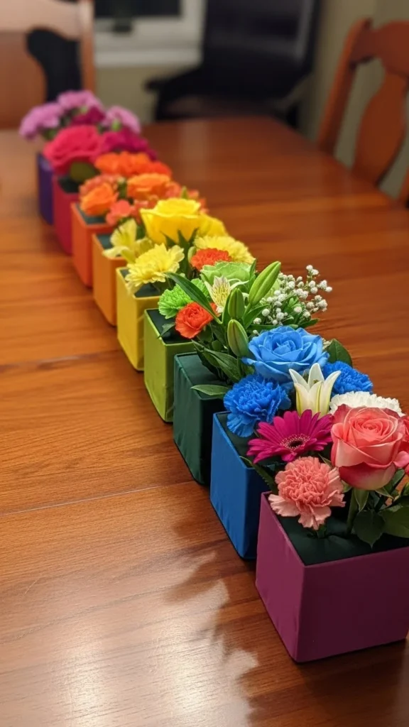 Rainbow Floral Foam Cubes