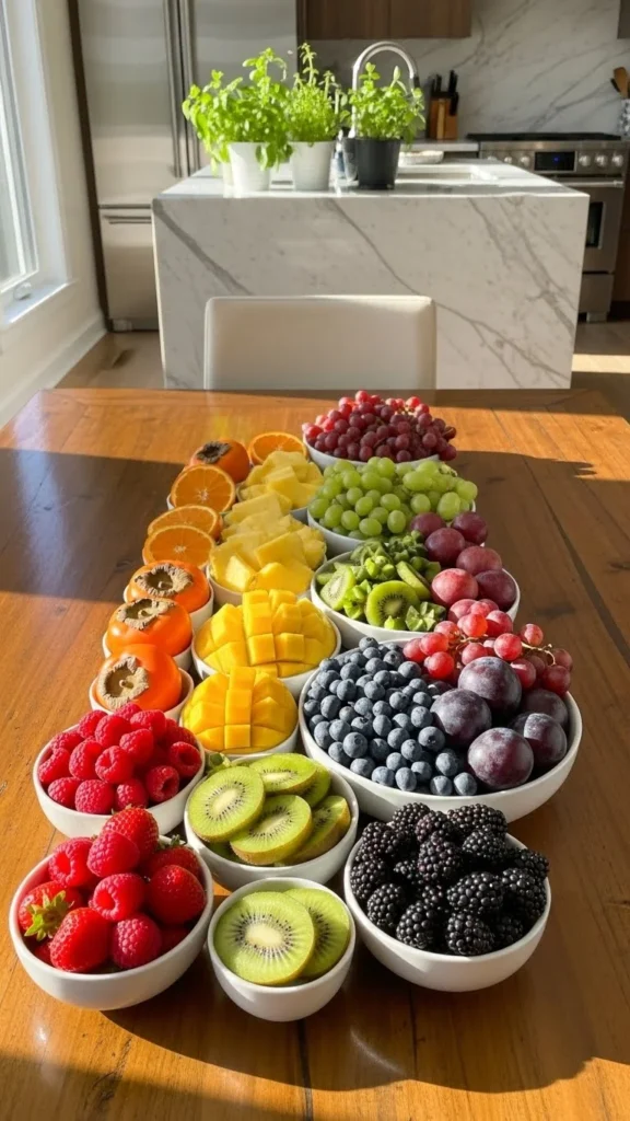 Rainbow Fruit Bowl Display