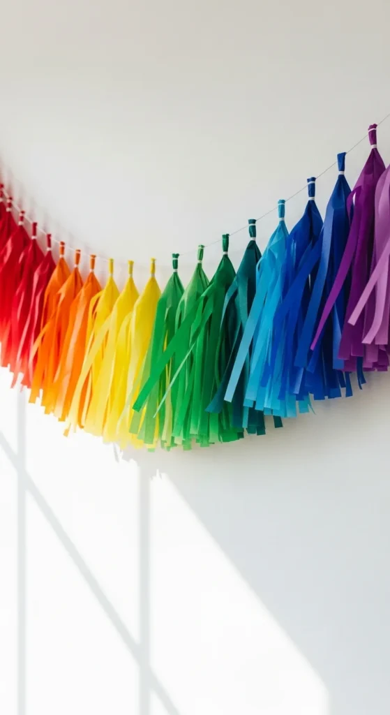 Rainbow Paper Tassel Garland