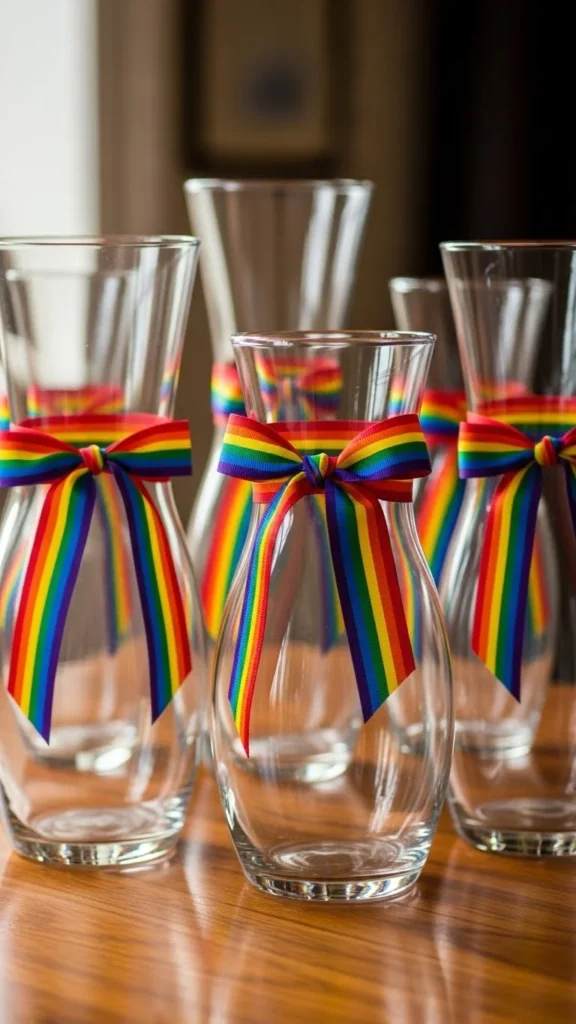 Rainbow Ribbon Vase Wrap