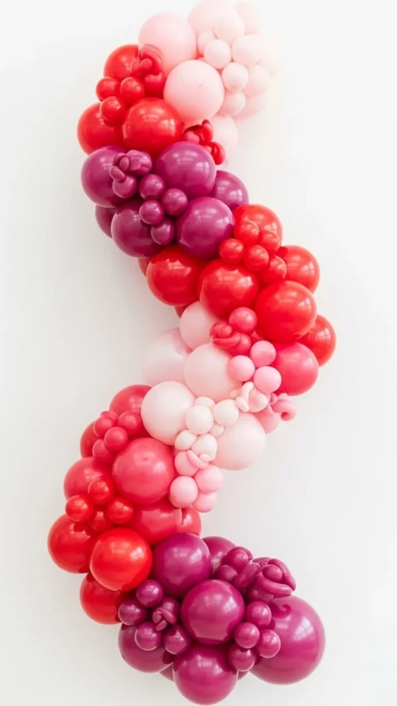 Red and Pink Spiral Garland