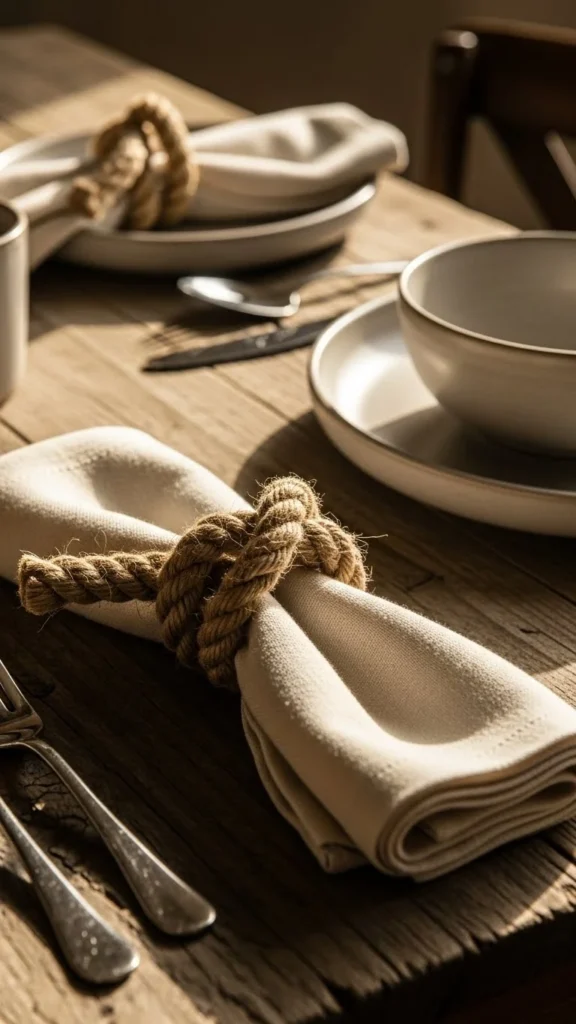 Rope-Tied Napkin Rings