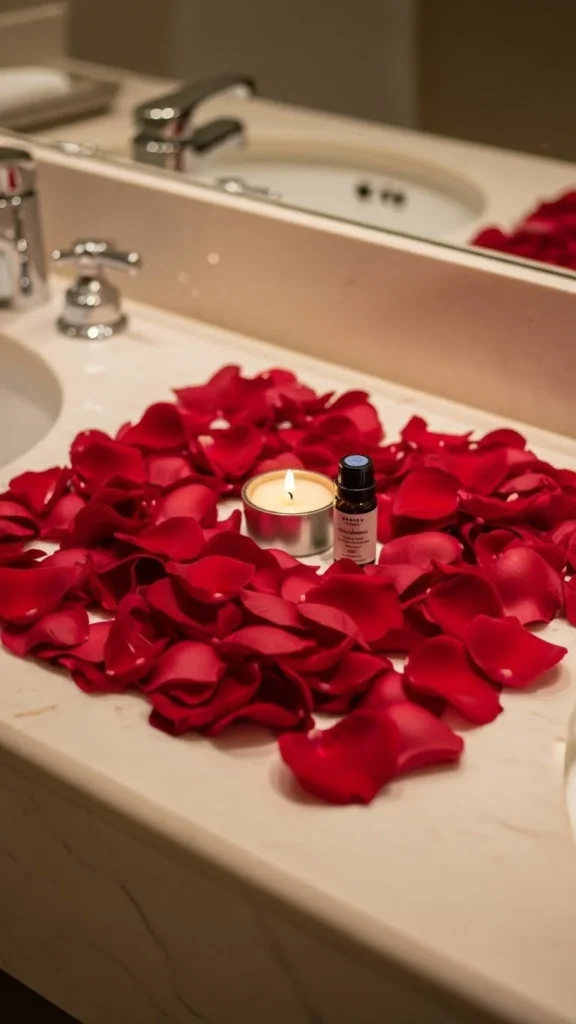 Rose Petal Bathroom Counter Accent